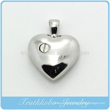 TKB-P0115 Urn opening shown of Heart of Hearts Stainless Steel cremation jewelry